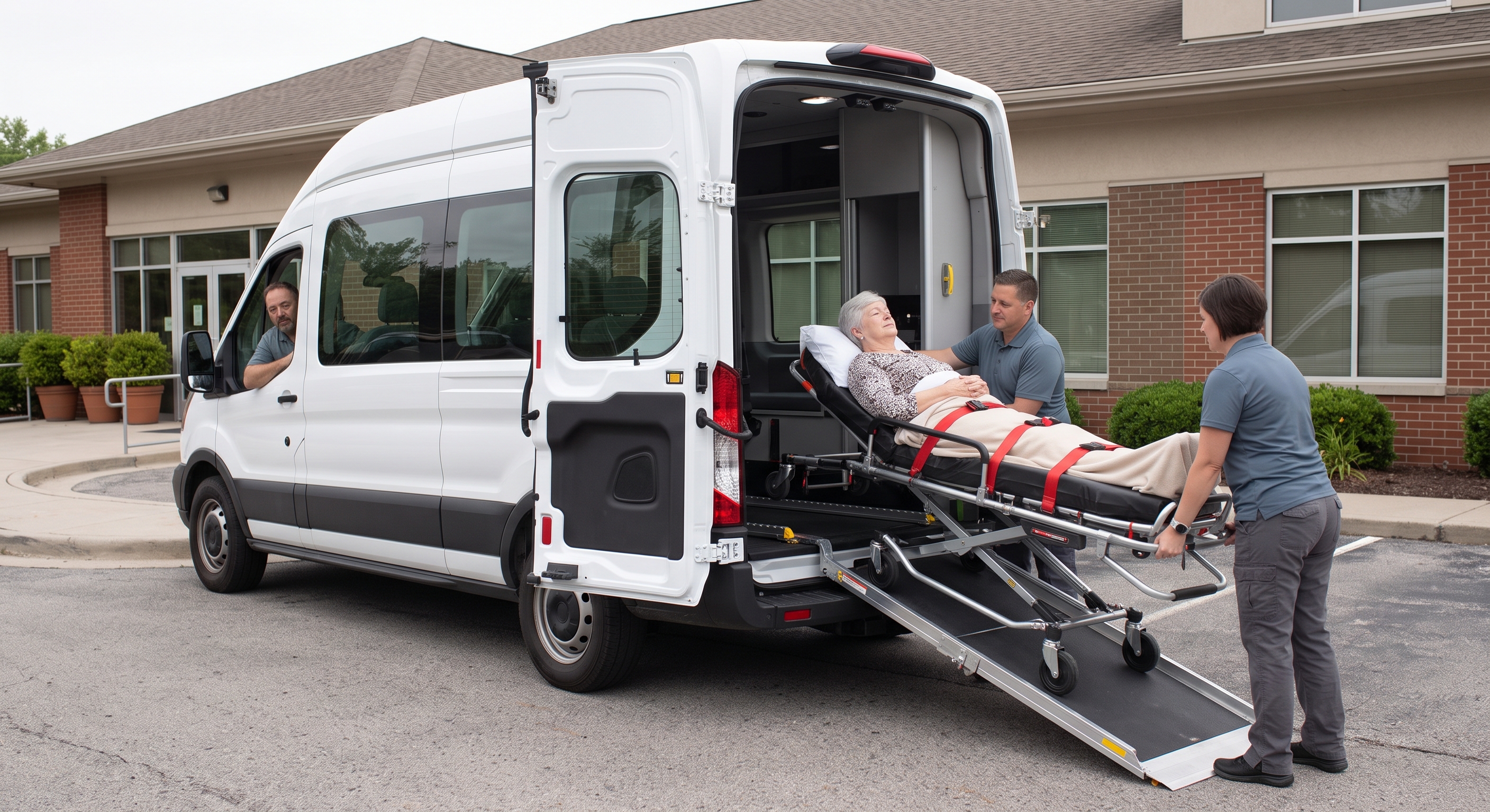 Stretcher transport vehicle