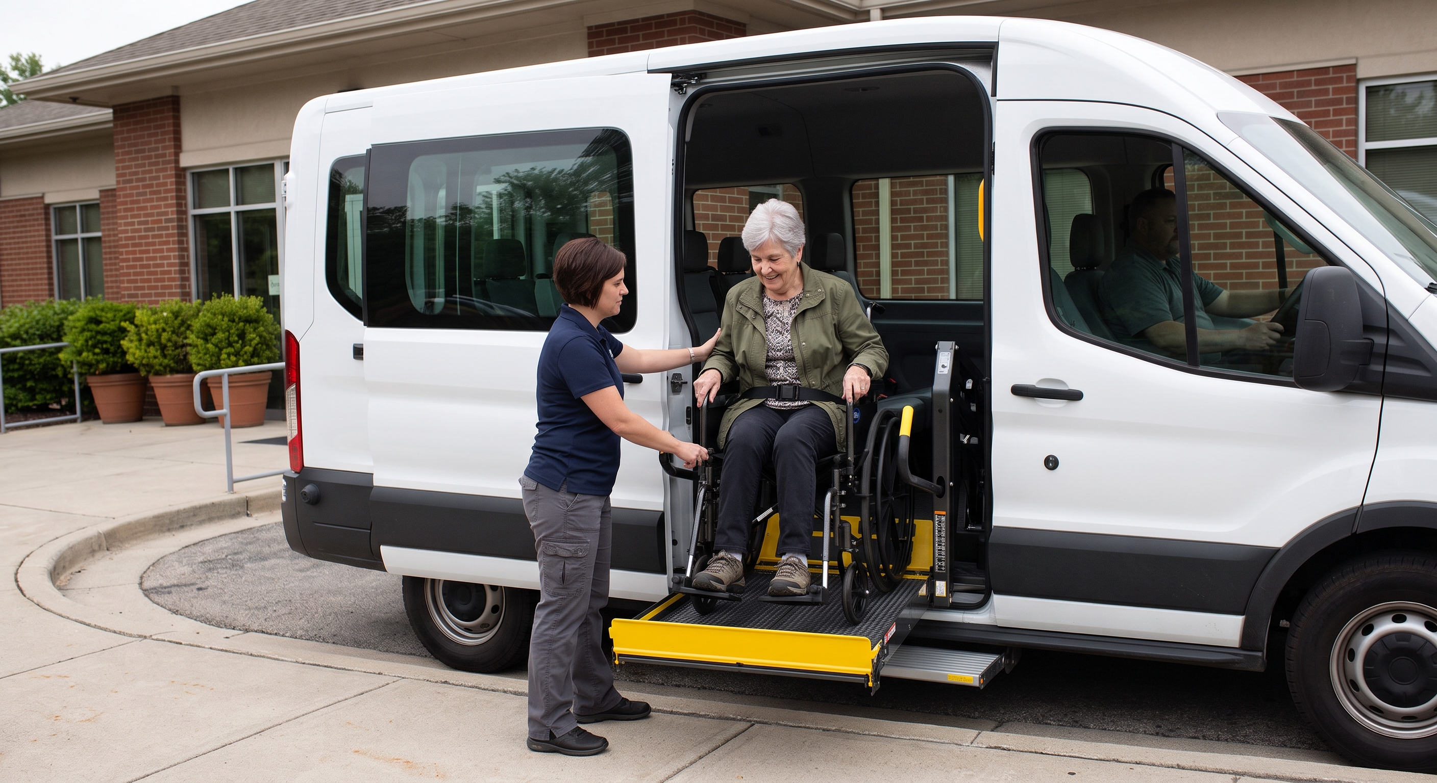 Wheelchair transport vehicle with ramp
